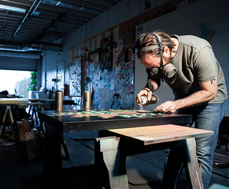 THIS PAINTER'S WORK IS OBSESSED W/ DISTORTION, UNCERTAINTY, & PIZZA