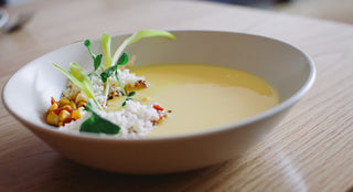 Elote-Inspired Corn Soup at Westwood's Ingredient-Driven Fundamental LA