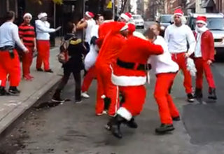NOTHING SAYS CHRISTMAS QUITE LIKE FIGHTING SANTAS